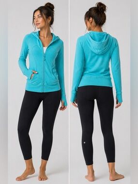 Lululemon Athletica Zip Hoodie Teal Size 12